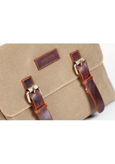 Gillario Design 01 Kanvas - Deri Camel Omuz Çantası