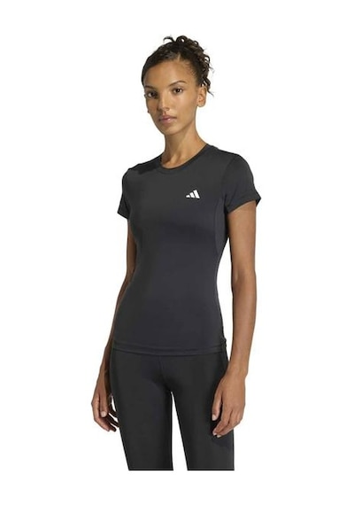 Adidas Power Essentials Workout Contour Kadın Siyah Yuvarlak Yaka Tişört Siyah