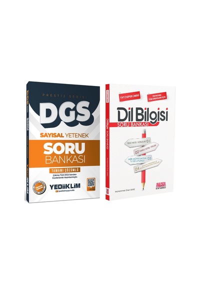 Yediiklim 2026 Dgs Sayısal Yetenek Ve Akm Dil Bilgisi Soru Bankası Seti 2 Kitap
