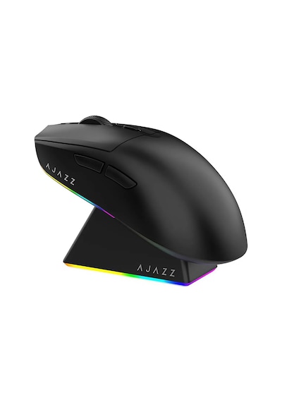 Ajazz Aj139 V2 Mc Mouse 3 Farklı Bağlantı Modu-rgb Manyetik Şarj İstasyonlu-paw 3311 Sensör-500 Mah Batarya-66 Gram Siyah