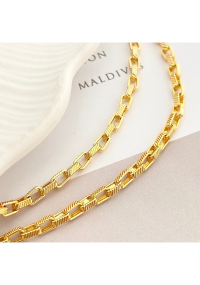 Küp Zincir Kolye Pirinç Gold 45+5cm Gold