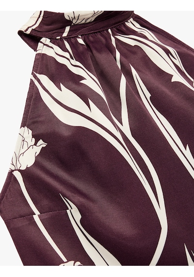 Koton Bağlama Detaylı Floral Desenli Halter Yaka Saten Bluz Bordo Desenli 6wak60123uw Bordo Desenli Koton Bağlama Detaylı Floral Desenli Halter Yaka Saten Bluz Bordo Desenli 6wak60123uw Bordo Desenli