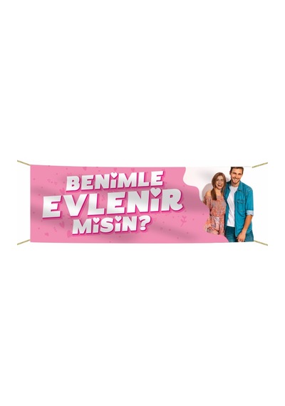 Evlilik Teklifi Kumaş Pankart -8- Tek Ebat