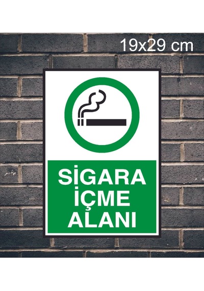Sigara İçme Alanı Metal Uyarı Levhası