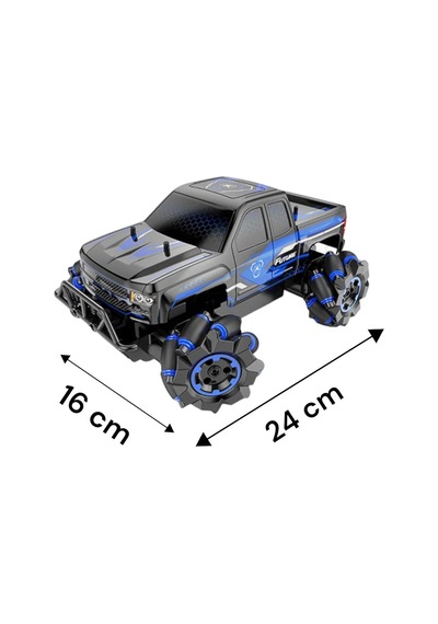 Tornado Rc Kontrollü Akrobasi Performans Aracı - Dört Çekerli Engebeli Yol Jip, 2.4 Ghz Şarj Edilebilir Aydınlatmalı Hız Modeli Çok Renkli