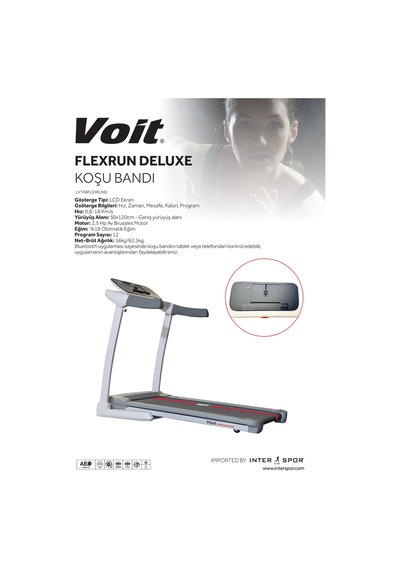 Flexrun Deluxe 2.5 Hp Brushless Motor Otomatik Eğimli Koşu Bandı