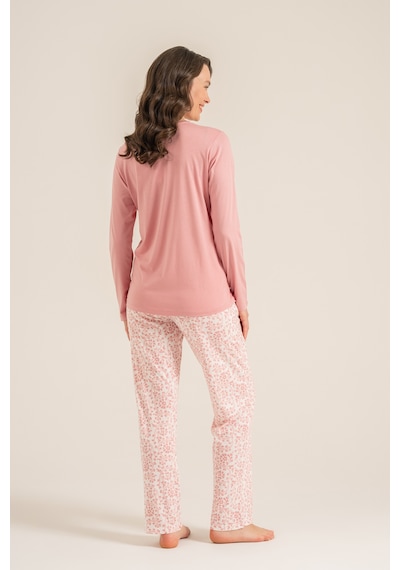 Pierre Cardin 9270 Modal Uzun Kol Kadın Pijama Takımı Pembe