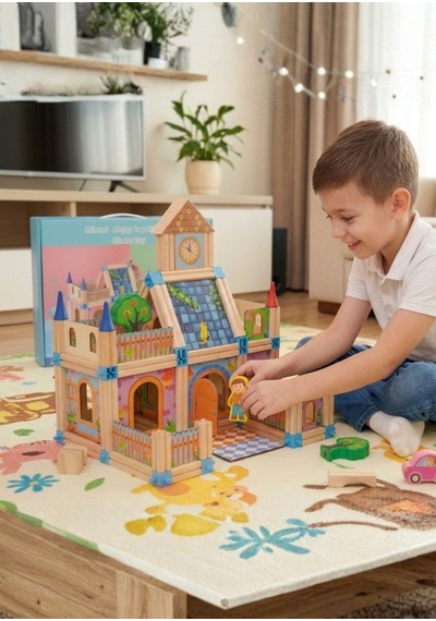 1:50 Ölçekli Montana Evi Mimarisi Taş- Seramik Maket Ev 3502