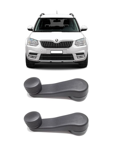 Skoda Yeti 2010 - 2018 Uyumlu Manuel Çevirmeli Cam Açma Kapama Kolu Siyah 2 Adet Takım 1h0837581