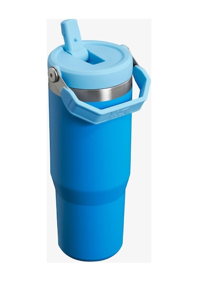 Stanley Kişiye Özel The Iceflow Flip Straw Pipetli Termos Bardak Stanley 0.89 L Özel İsimli Mavi