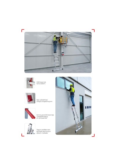 Çağsan 2X6 Basamaklı Duocombi - İki Parçalı Çok Amaçlı Merdiven Tsa4