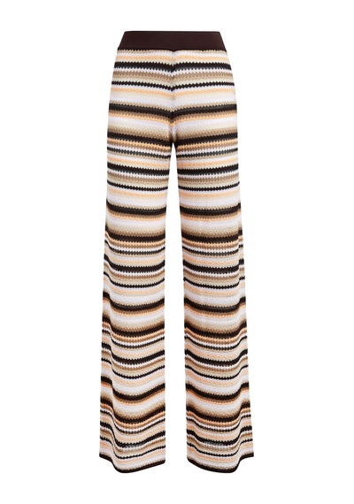 Missoni Çizgili Pamuk Ve Viskoz Triko Düz Pantolon Sarı Çoklu