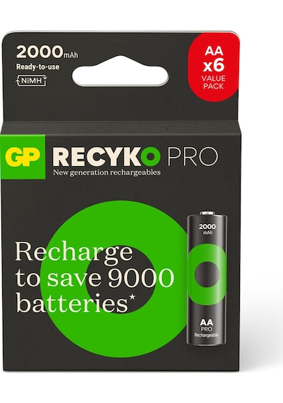 Gp Recyko Pro 2000mah Aa Kalem Nimh Şarjlı Pil 1.2 Volt 6'lı Kart