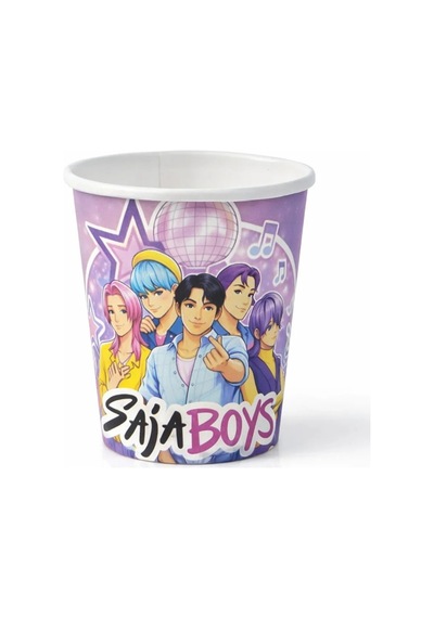 Saja Boys Huntrix Demon Hunters K Pop Karton Bardak 8 Adet 7x7,5 Cm Doğum Günü Parti Seti