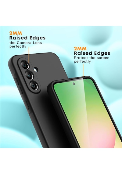 Samsung Galaxy Uyumlu A36 Kılıf Renkli Silikon+9h Ekran Koruyucu Cam Set