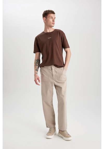 DeFacto Gabardin Pantolon Baggy Fit Bol Rahat Kesim Cepli Düz Paça B4762AX24SPGR302