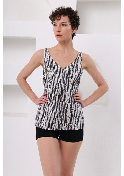Lapıeno Kruvaze Şortlu Tankini Takım 4501 Valentına