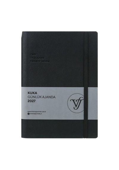 Victoria's Journals Kuka 2027 Günlük Ajanda A5 14x21cm Esnek Kapak Ivory 80gr. Siyah