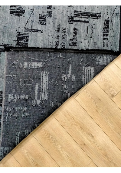 Çam Halı Bodrum Bdr 115 Antrasit Özel Latex Kaymaz Tabanlı Kilim