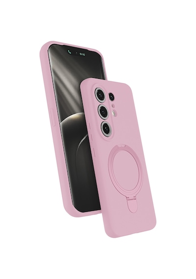 Maks Technology Tecno Camon 50 Pro Kılıf M-safe Şarj Özellikli Standlı Mkst Samara Kapak - Pembe