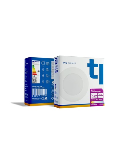 Tr Redeem Plus C10w Downlight, Titreşimsiz, Göz Konforu, 650 Lümen, Sıcak Beyaz, 2700 Kelvin Diğer