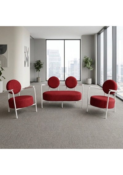 Venüs 2+1+1 Soft Kumaş Ofis & Büro İş Yeri Bekleme Koltuğu Takımı Beyaz Metal İskelet - Kırmızı Venüs 2+1+1 Soft Kumaş Ofis & Büro İş Yeri Bekleme Koltuğu Takımı Beyaz Metal İskelet - Kırmızı