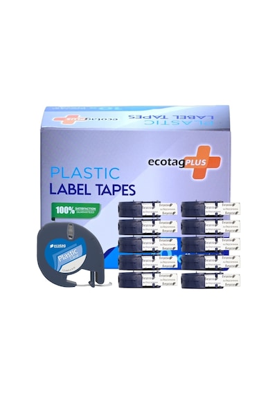 Ecotagplus Dymo Letratag Muadili Plastik Serit Etiket Eco Paket 10 L