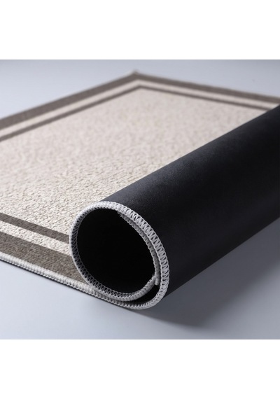 Kartela Halı Hoş Geldiniz Yazılı Çift Çerçeveli Kapı Paspası Açık Gri Kaymaz Kauçuk Taban 60x90 Cm