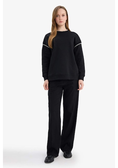 Defacto Regular Fıt Bisiklet Yaka Sweatshirt Tunik G9241ax26spbk81 Siyah-bk81