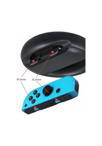 Switch Joy-con Racing Grip Direksiyon Ns Oyun Kontrol Joycon Aksesuarı Siyah 2 Adet
