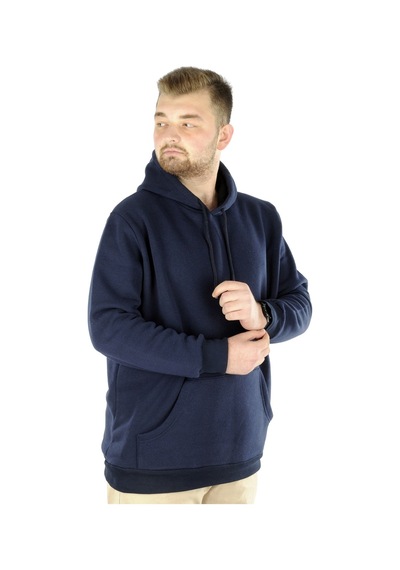 Mode Xl Büyük Beden Sweat Kapson Kangoroo Pocket Recycle B20532 Lacivert 001