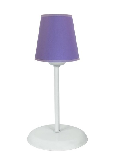 Şenay Aydınlatma Metal Ayaklı Konik Kumaş Abajur Masa Lambası 14 cm Violet