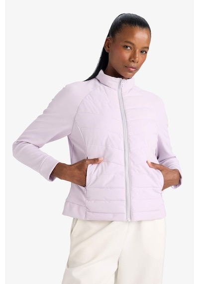 Defacto Defactofit Su Geçirmez Slim Fit Dar Kesim Dik Yaka İçi Polarlı Şişme Mont E9257ax25aupr77 Mor