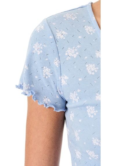 Penti Mavi Coralie Pointel Pamuklu Şortlu Pijama Takımı
