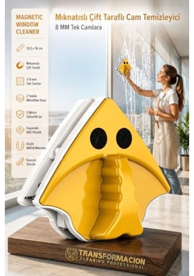 Ayrex Transformacion Mıknatıslı Çift Taraflı Cam Silici Güvenli Pratik Cam Temizleme Aparatı 8 Mm Tek Camlara 717 Diğer