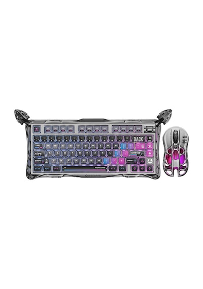 Gravastar Mercury K1 Pro+M1 Pro Kablosuz Rgb Işıklı Cyb Optik Mekanik Q Gaming Klavye Ve Optik Mouse Seti
