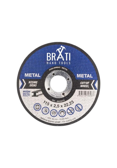 115x2,5 Metal Kesme Taşı 25 Adet Spiral İnox Kesici Disk Demir Kesme Diski 115x2,5x22,23
