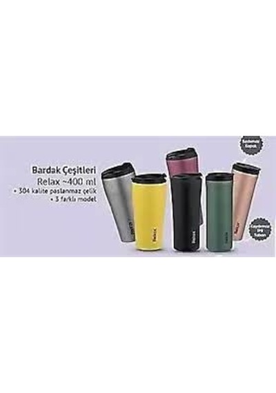 Relax 400 Ml Seyahat Termosu Mug Bard 3 Farklı Model