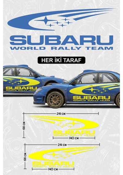 Subaru World Rally Team Yan Gövde Sticker Çift - 864812213