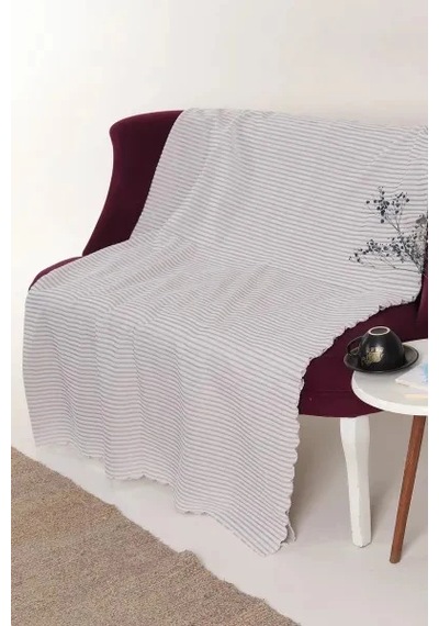 Fitilli Koltuk Örtüsü 170 X 210 Cm Gri