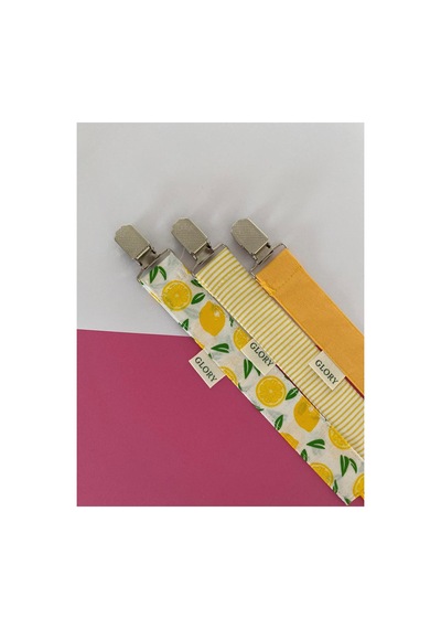 3lü Set Emzik Askısı Limon Desenli
