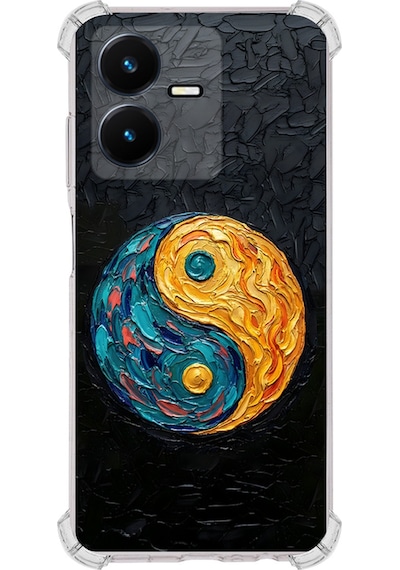 Vivo Y22 İle Uyumlu Köşe Korumalı Kılıf Metamorfoz Dualite Tasarımlı Uv Baskılı Şeffaf