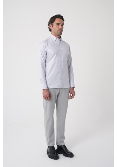 Bisse Regular Fit Paşa Yaka Pamuk Gri Erkek Gömlek Gmeks4k242004 D55 Gri