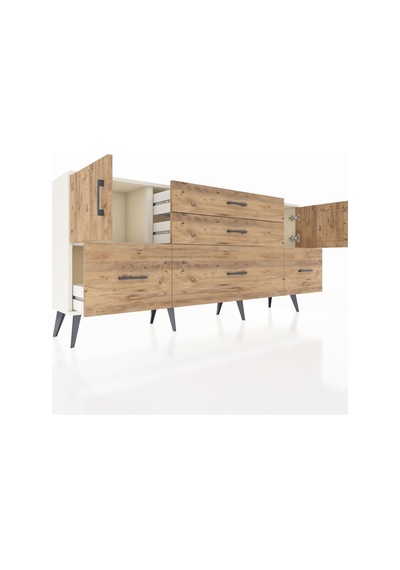Arges Konsol 2 Raflı 5 Çekmeceli 2 Kapaklı 176x30x83 Aytaşı-çam/çam Çam/çam Arges Konsol 2 Raflı 5 Çekmeceli 2 Kapaklı 176x30x83 Aytaşı-çam/çam Çam/çam