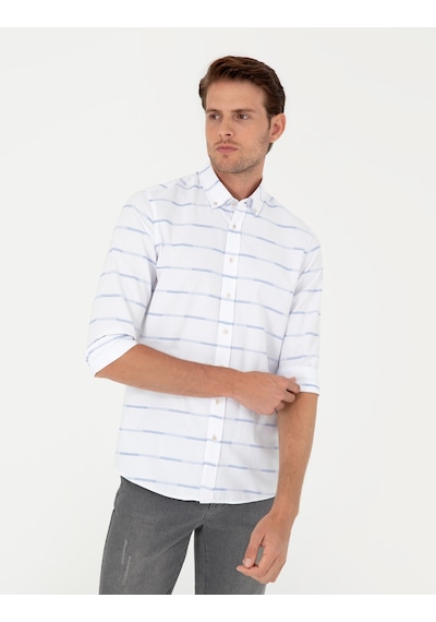 Pierre Cardin Erkek Mavi Gömlek Desenli 50296902-vr036 Mavi