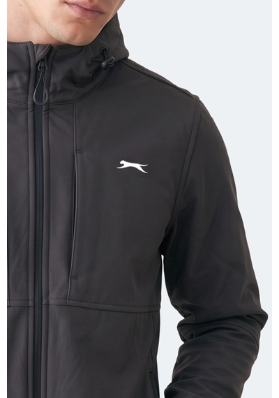 Slazenger Crest I Erkek İçi Polarlı Rüzgar Ve Su Geçirmez Softshell Antrasit Mont & Kaban