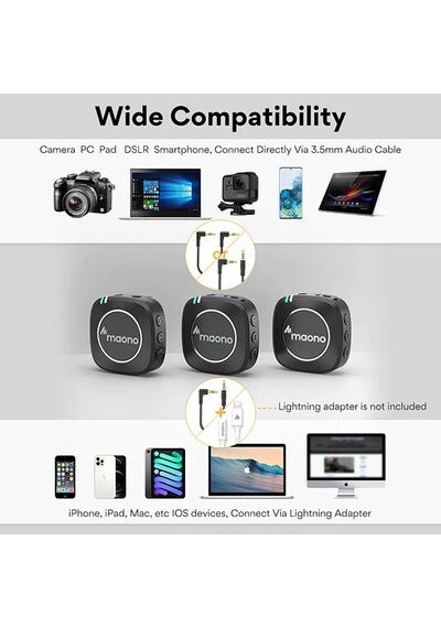 Maono Au-Wm820A2 Dual Kablosuz Yaka Mikrofonu