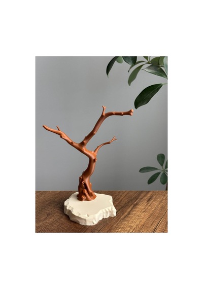 Doğal Dal Tasarımlı Muhabbet Kuşu Tünek Ağacı Dekoratif Kuş Tüneği Pla+ 3d Baskı 20 Cm