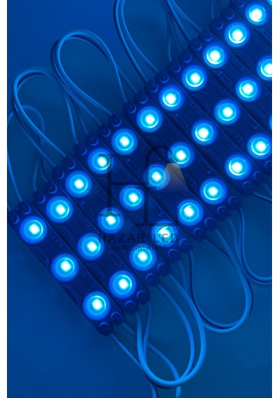 12 Volt 1.2 Watt 3 Lü Mercekli 2835 Modül Led Turkuaz 10 Adet