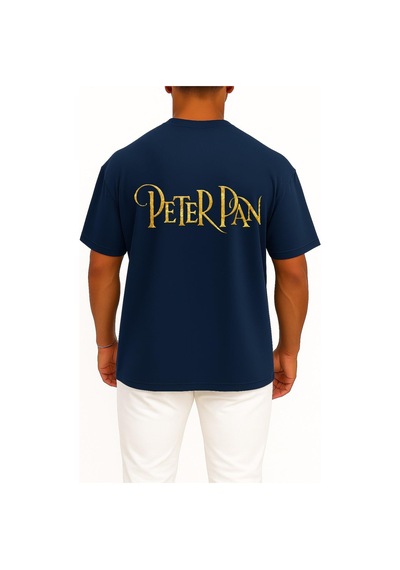 Bahriyeli Collection Oversize Peeter Paan Peter Pan Wendy Darling Musical Theatre Cep Ve Sırt Tasarımlı Unisex T-shirt Lacivert
